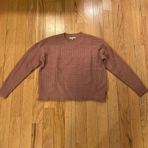 Madewell Cropped Sweater, Size M in Pink